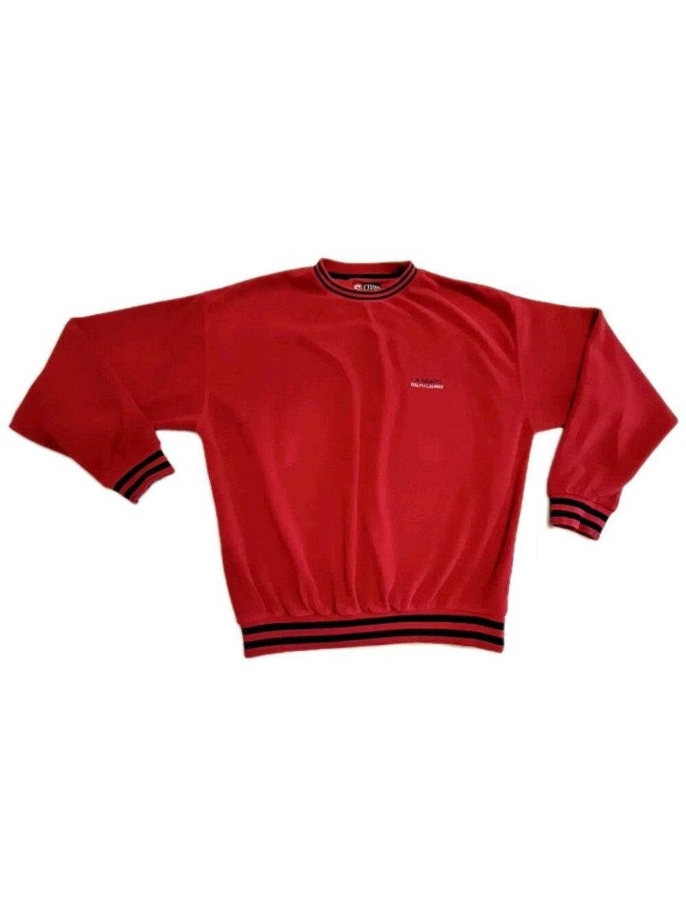 Vintage Chaps Ralph Lauren Fleece Crewneck Embroidered Logo Red Sweatshirt Men M